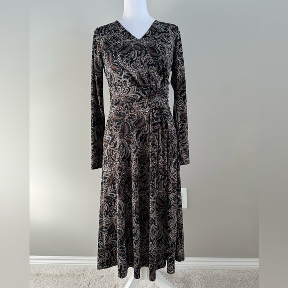 Talbots Dresses & Skirts - Talbot’s Brown Paisley Wrap Dress NWT Size XS